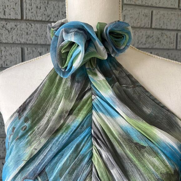 VTG Y2k Halter Top Smocked Going Out Blouse Size Small - Picture 3 of 8